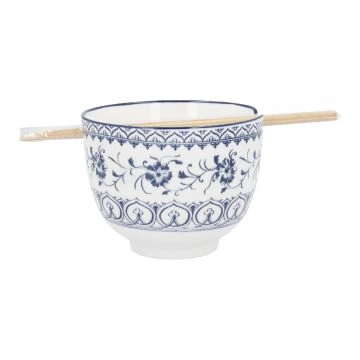 Schale Eva mit Essstäbchen, Blumenmuster, 13 x 9.8 cm