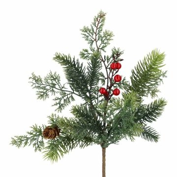 Tannenzweig Beeren, Tanne/Zypresse, 34 cm