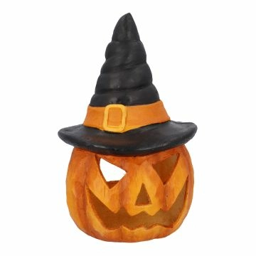 Halloween-Kürbis mit Hut, 40 cm