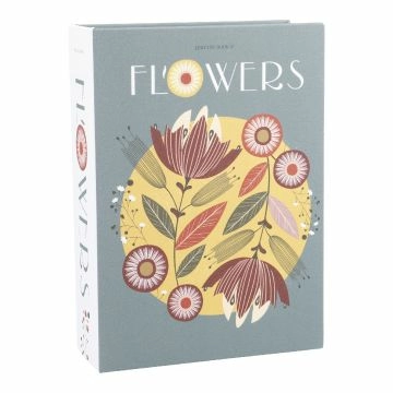 Schmuckbox Buch, Flower/blau