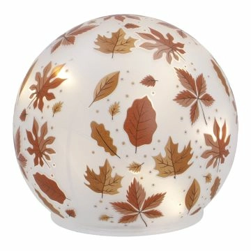 LED-Kugel Blätter/Punkte/satiniert, 12 cm