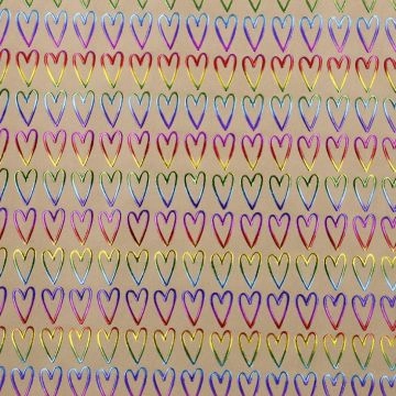 Geschenkpapier Kraft, Herzen/Rainbow, 2 m