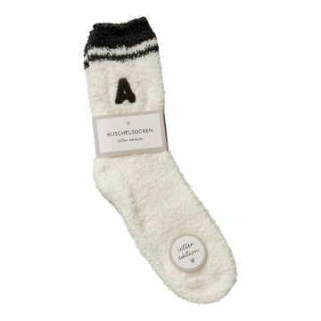 Kuschelsocken Buchstabe, A/schwarz, Gr. 35-42