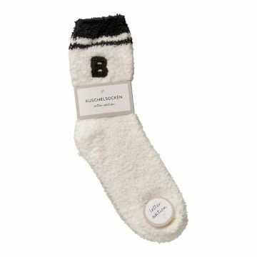 Kuschelsocken Buchstabe, B/schwarz, Gr. 35-42