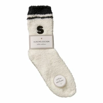 Kuschelsocken Buchstabe, S/schwarz, Gr. 35-42