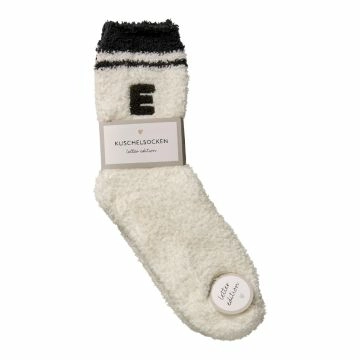 Kuschelsocken Buchstabe, E/schwarz, Gr. 35-42