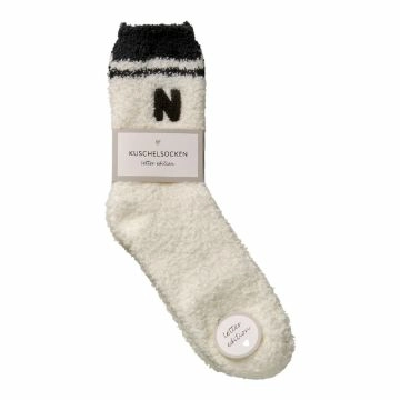 Kuschelsocken Buchstabe, N/schwarz, Gr. 35-42
