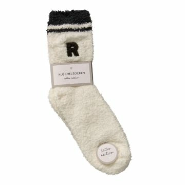 Kuschelsocken Buchstabe, R/schwarz, Gr. 35-42