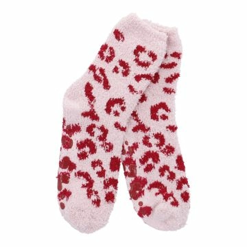 Kuschelsocken Anti-Rutsch, Leo/rosa/bordeaux