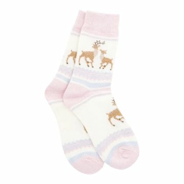 Socke Winter, Damen, Rentier/pastell, Größe 35-41
