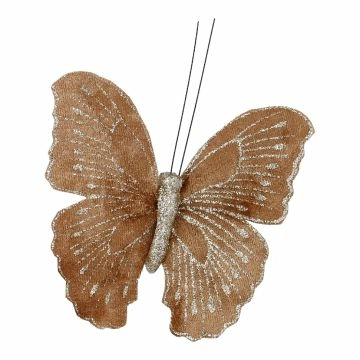 Schmetterling mit Clip, braun, 12 cm