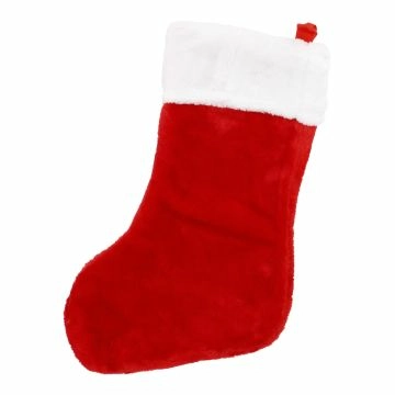 Nikolausstiefel Samtfell, rot, 45 cm