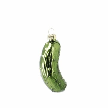 Anhänger Gurke, grün glänzend, 8 cm