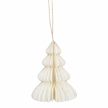 Anhänger Wabe, Tannenbaum, creme/rund, 10 cm