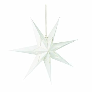 Papierstern, 60 cm, Blumen-Stanzung, weiß
