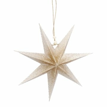 Papierstern Verlauf, weiß/gold, 18 cm