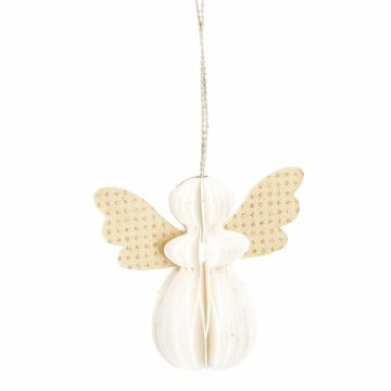 Anhänger Wabe, Engel, offwhite, 6 cm