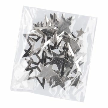 Metall-Streudeko Sterne, silber, 40 Teile
