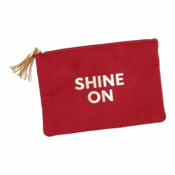 Kosmetiktasche Samt, Shine on/pink, 22 x 15 cm