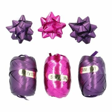 Geschenkband-Set Schleife, lila/pink, 6-teilig