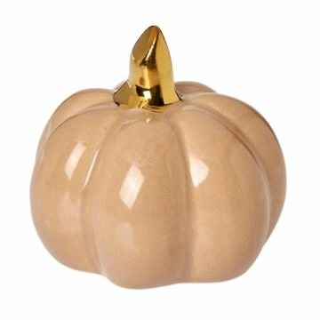 Deko-Kürbis Glanz, modern, beige/gold, 7 cm