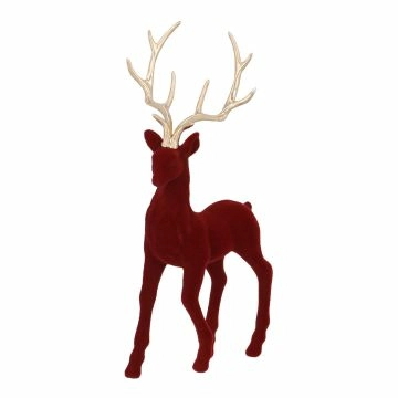 Rentier Gold-Geweih, stehend/bordeaux, 33 cm