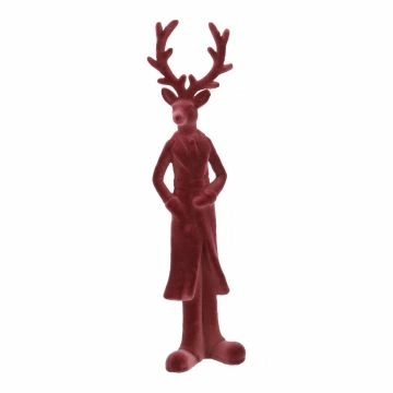 Deko-Rentier Flock, stehend/rot, 41 cm