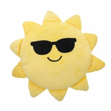 Kissen Sonne mit Brille, gelb, 55 cm