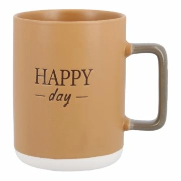 Becher mit Spruch, orange/konisch, 400 ml