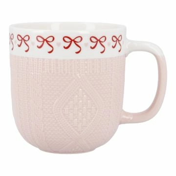 Becher Strick-Motiv, Schleife, 345 ml