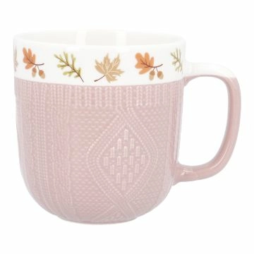 Becher Strick/Herbst, altrosa, 350 ml
