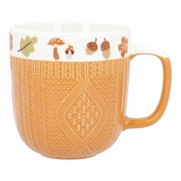 Becher Strick/Herbst, orange, 350 ml