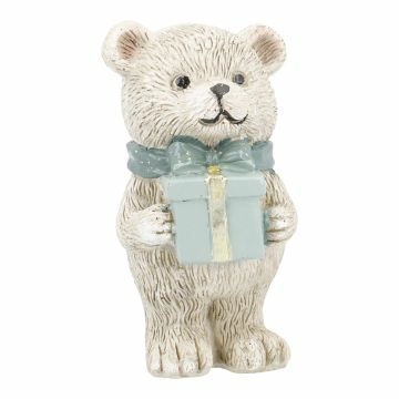 Weihnachtsteddy, Geschenk/grün, 10 cm
