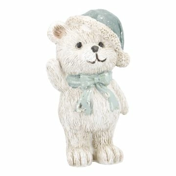 Weihnachtsteddy, winkend/grün, 10 cm