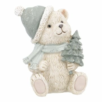 Weihnachtsteddy, sitzend/grün, 10 cm
