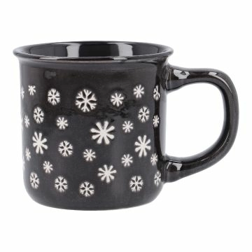 Becher Schneeflocken, schwarz, 280 ml