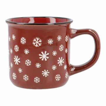 Becher Schneeflocken, dunkelrot, 280 ml