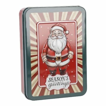 Keksdose Retro, Santa/eckig, 13.4 x 9.5 x 3.7 cm