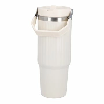 Isolierbecher mit Henkel, creme, 900 ml