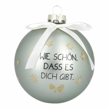 Glaskugel Spruch, Wie Schön/mint/matt, 10 cm
