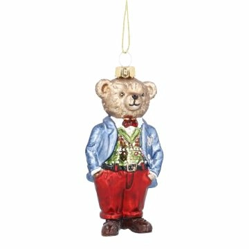 Anhänger Fancy, Edel, Teddy mit Anzug, 12 cm
