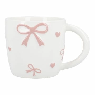 Becher Schleifen, weiß/rosa, 520 ml