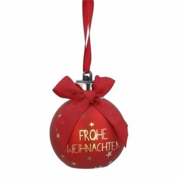 LED-Glaskugel, Frohe Weihnachten, 6 cm