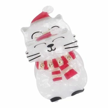 Haarklammer Weihnachten, Katze, 5 cm
