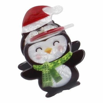 Haarklammer Weihnachten, Pinguin, 5 cm