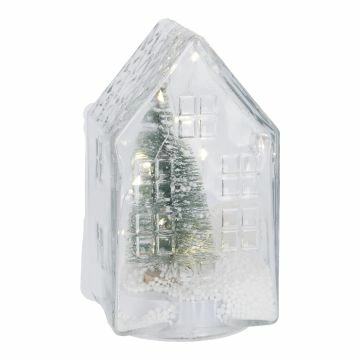 LED-Glashaus, Tanne, 16 cm