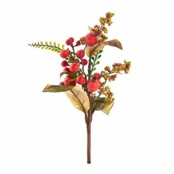 Zweig Herbst/Edel, Granat/Beeren/orange, 28 cm
