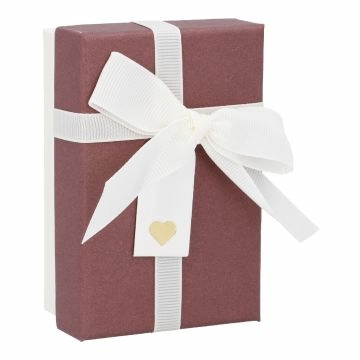 Geschenkbox mit Schleife, burgund, 7 x 10.5 cm