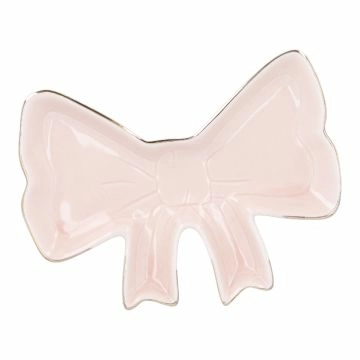 Deko-Schleife, rosa/gold, 17.5 cm