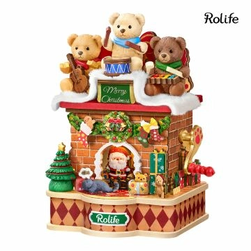 Bausatz 3D, Xmas, Kamin/Bär